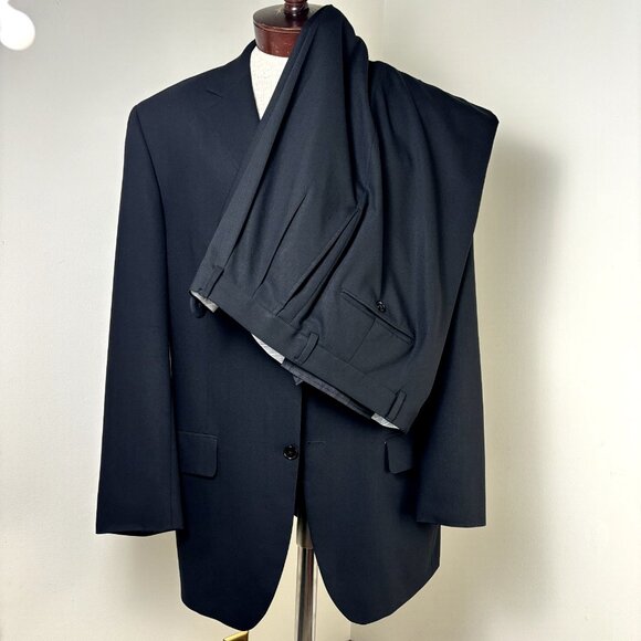 ULTIMO Uomo Men's Suit 42L Black Wool 2-Piece: Blazer & Dress Pants 36x31 Canada - Picture 1 of 14